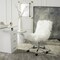 Safavieh   Whitney Faux Sheepskin Chrome Leg Swivel Office Chair White /Chrome